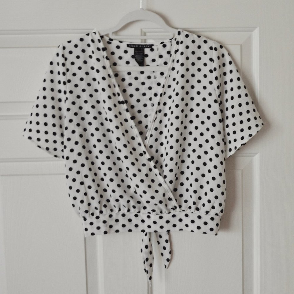 Black and White Polka Dot Blouse